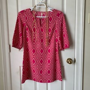 Point brand dress with gold rope braid belt, size small.